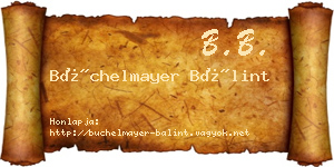 Büchelmayer Bálint névjegykártya